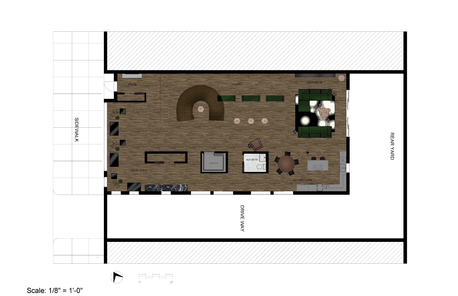 botera residence rendered first floor plan